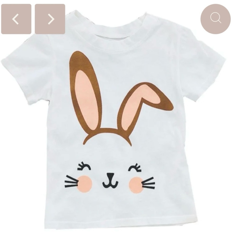 Brokedown Clothing Child’s Kids Bunny T Shirt Easter White  Size 8